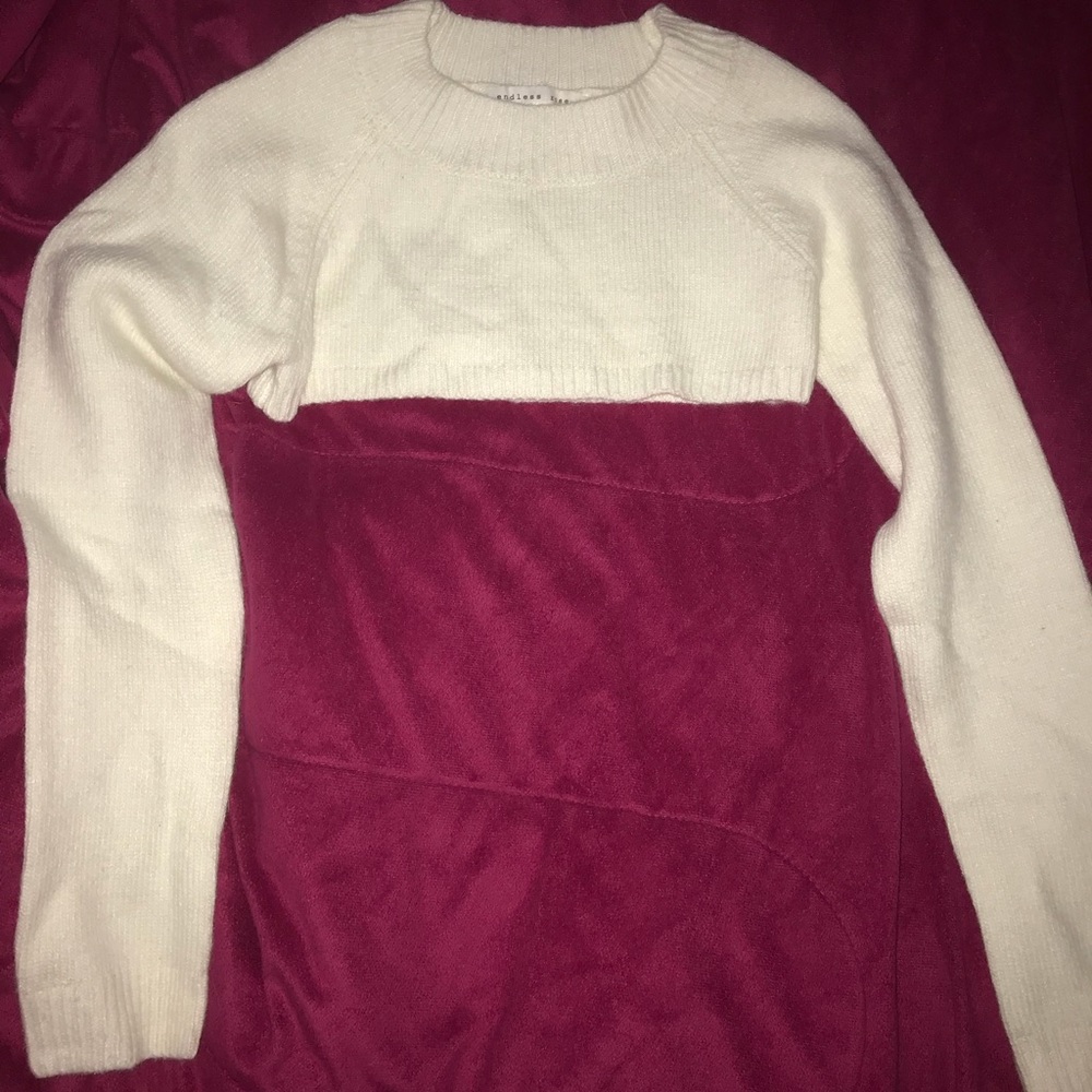 Cropped white sweater